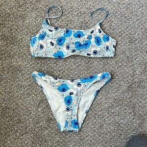 Triangl blue floral bikini set